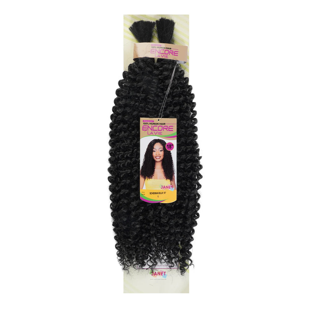 Janet Collection Human Hair Crochet Braids Encore La Vie Bohemian Deep Bulk (18-24")