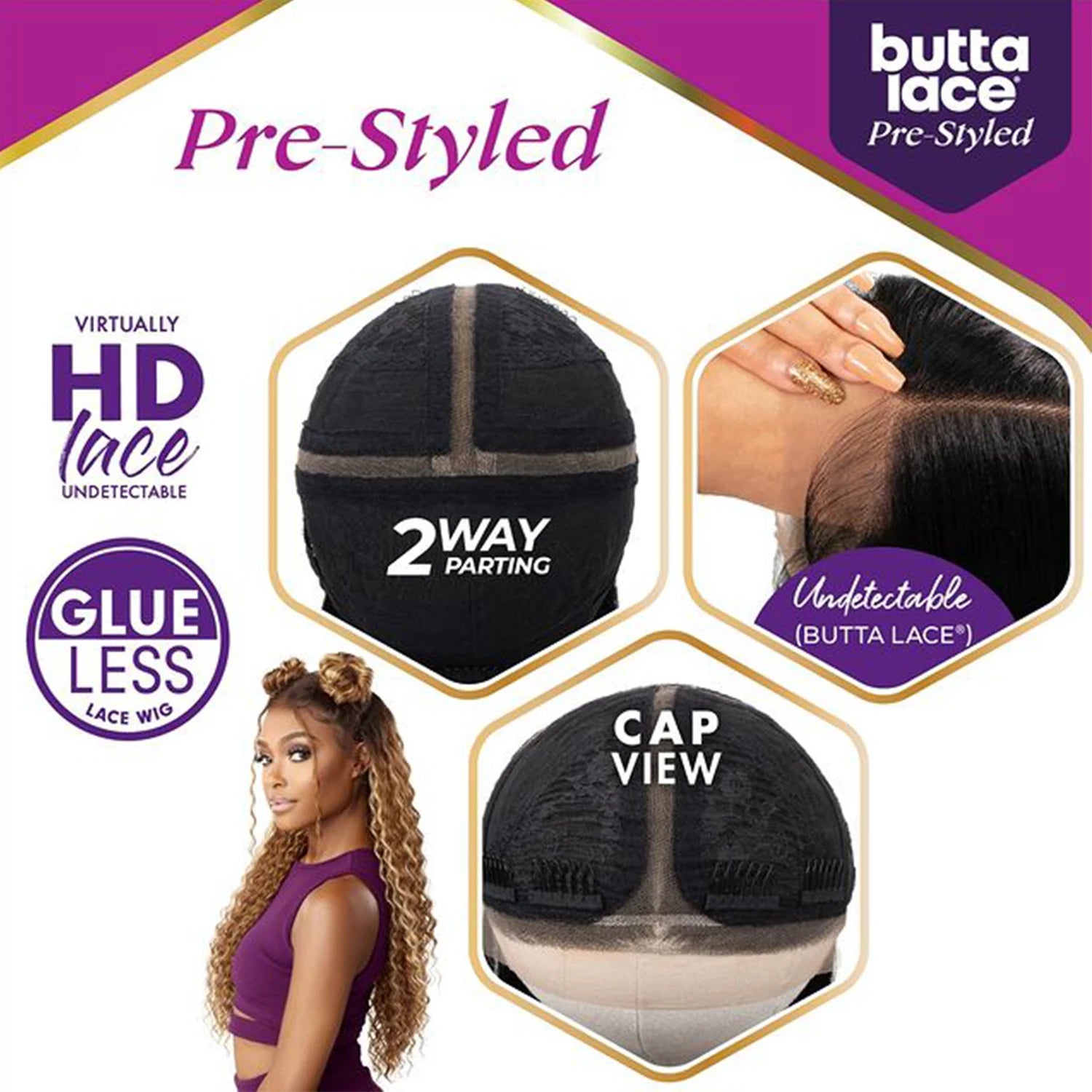 Sensationnel Butta Pre-Styled HD Lace Front Wig Glueless Unit 1 - Long, Soft Texture, Ready-to-Wear, Effortless Glamour