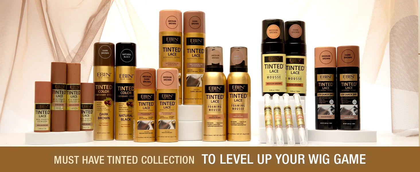 Ebin New York Tinted Lace Aerosol Spray 2.7oz/ 80ml - Quick Dry, Natural Tint, Ideal for Seamless Lace Blending