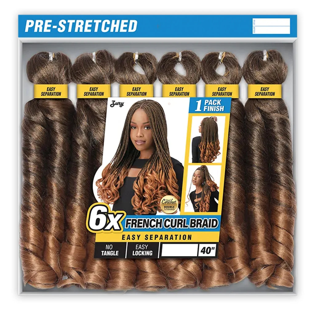 Royal Zury Synthetic Crochet Braids Hand Made French Curl Braid 6X