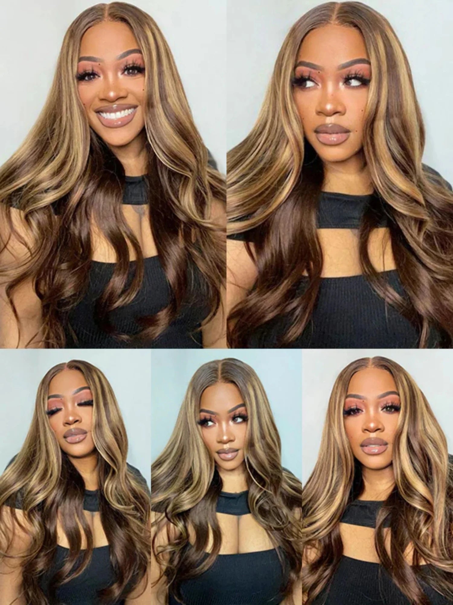 13x6 HD Highlight Body Wave Lace Front Wig 4/27 Highlight Brown Colored 13x4 Glueless Lace Front Human Hair Wigs Pre plucked
