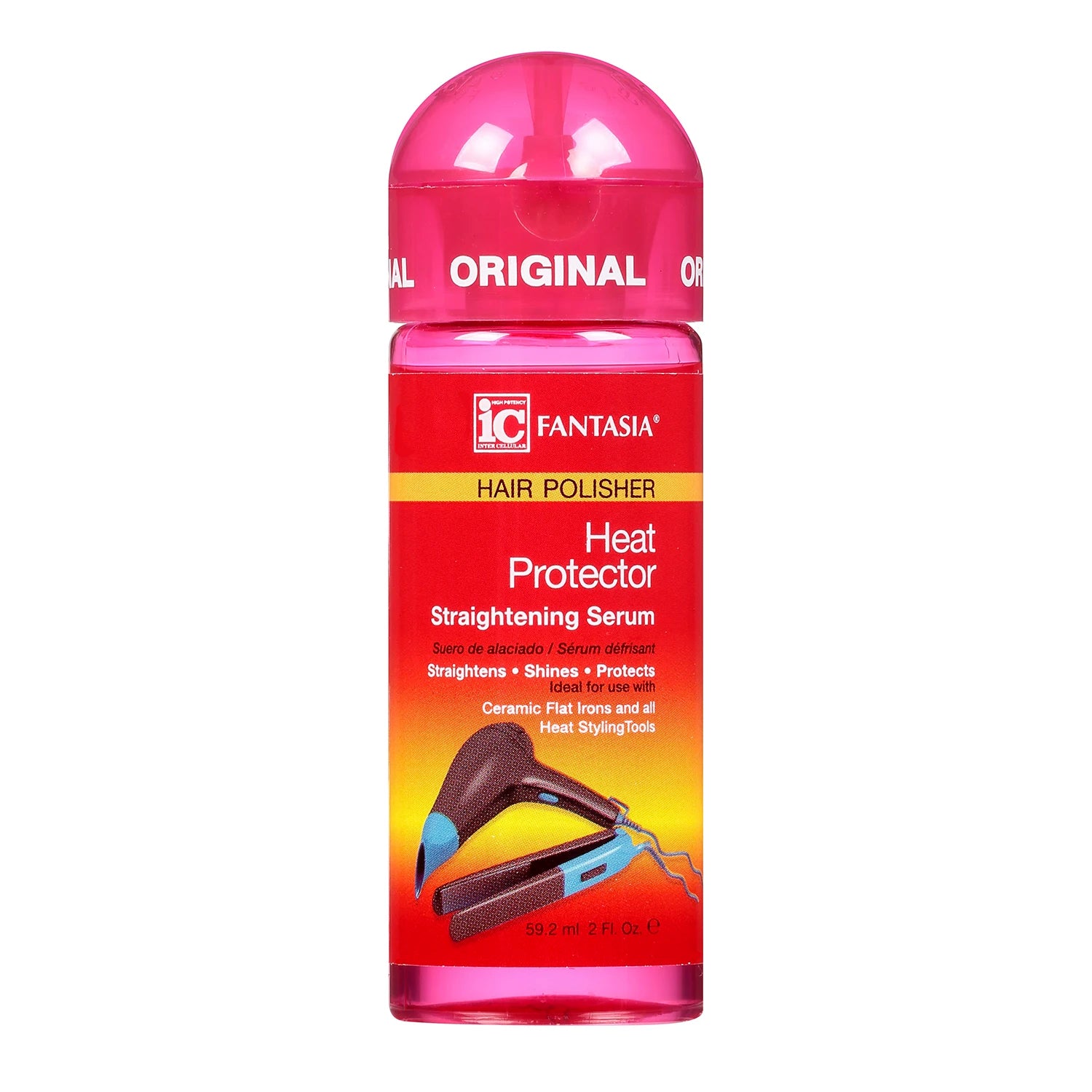 3Pack Deal Fantasia IC Hair Polisher Heat Protector Straightening Serum 2oz / 59.2ml - Heat Protection, Smooths & Reduces Frizz