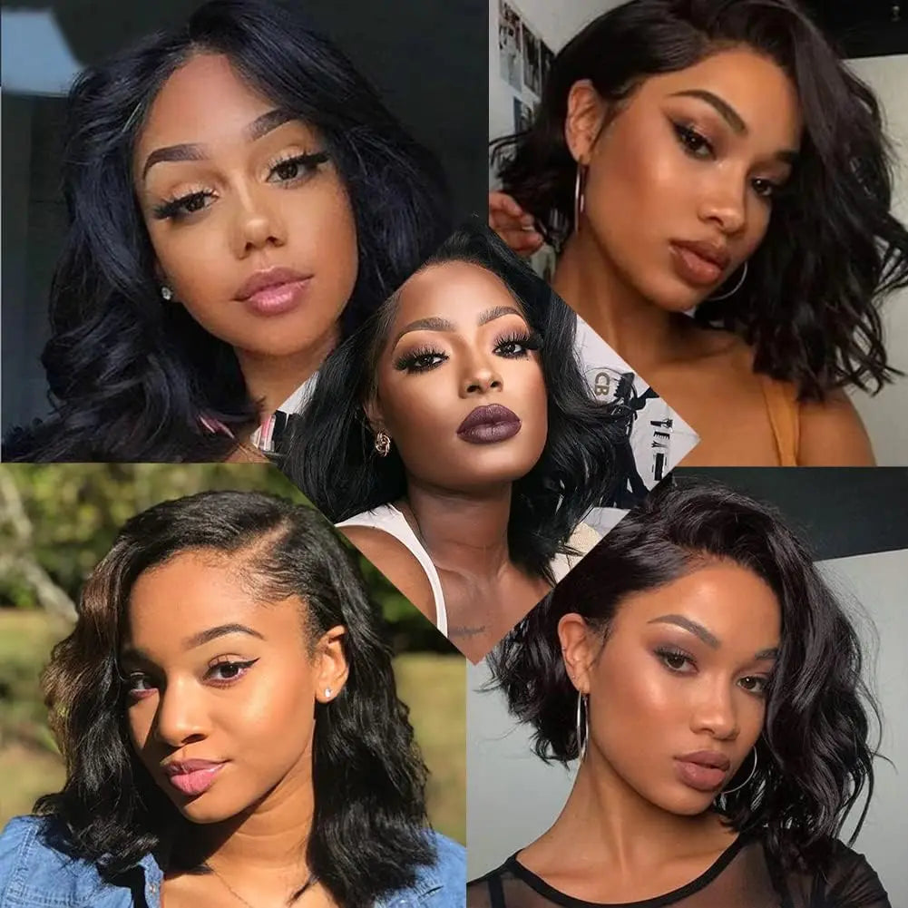 Bob Wig Body Wave Lace Front Wig 4x4 HumanHair Lace Frontal Wig Short Body Wave Loose Body Hairstyle 13x4 Guleless Human Hair