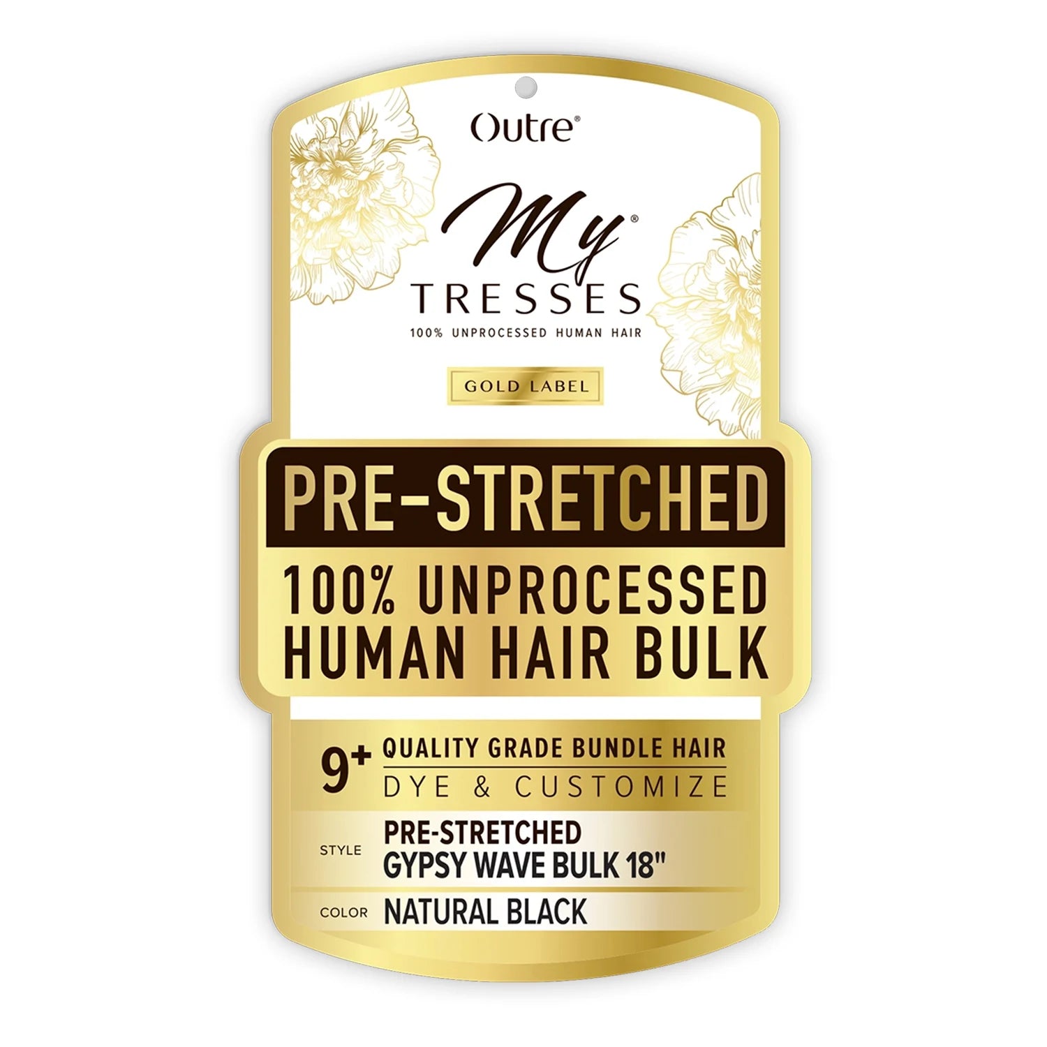 My Tresses Gold Label Unprocessed Human Hair Braids Pre-Stretched Gypsy Wave Bulk 18"