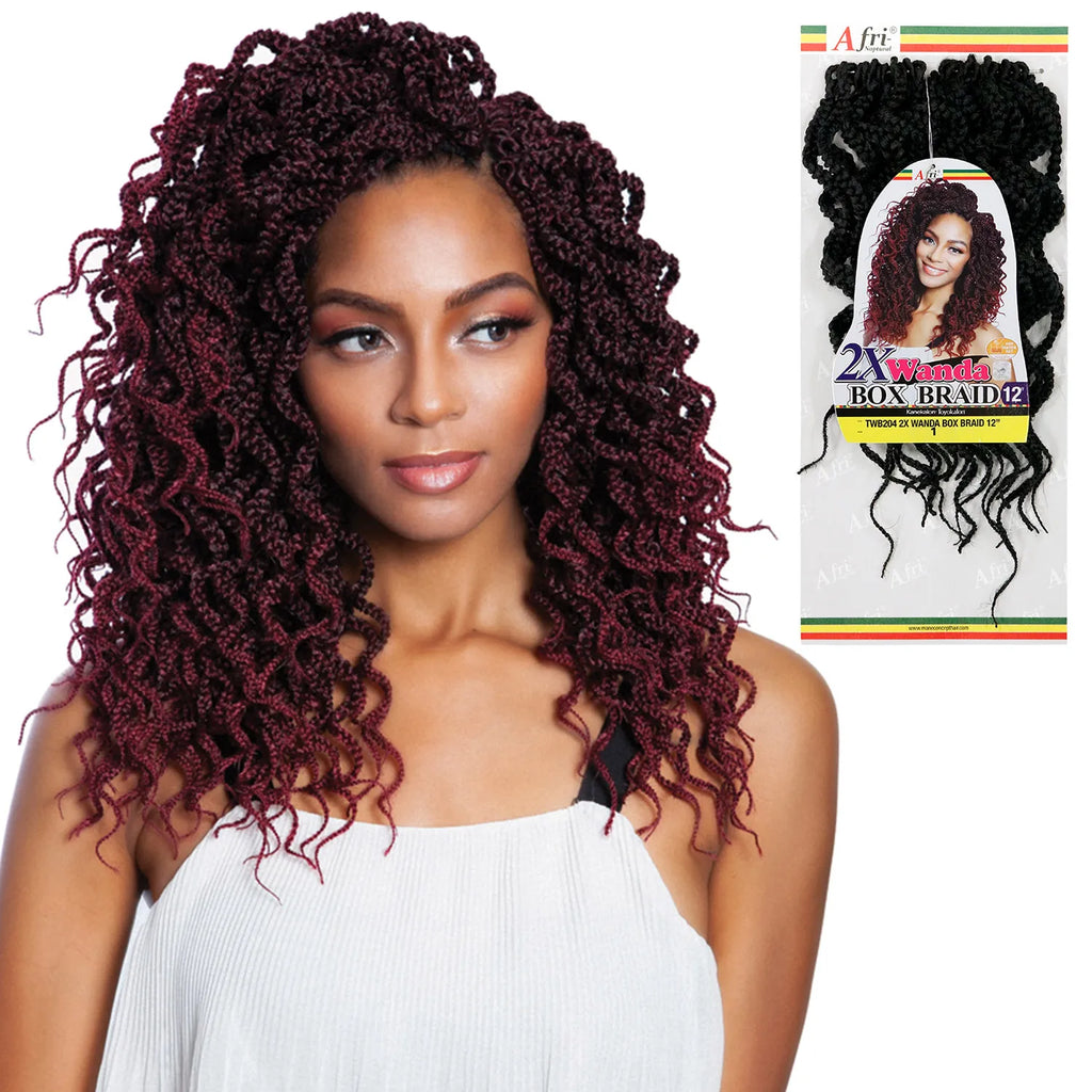 Mane Concept Synthetic Hair Crochet Braids 2X Wanda Box Braid 12"