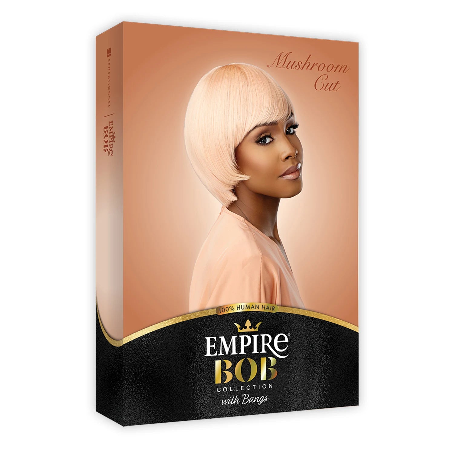 Sensationnel Human Hair Wig Empire Bob Collection with Bangs Mushroom Cut