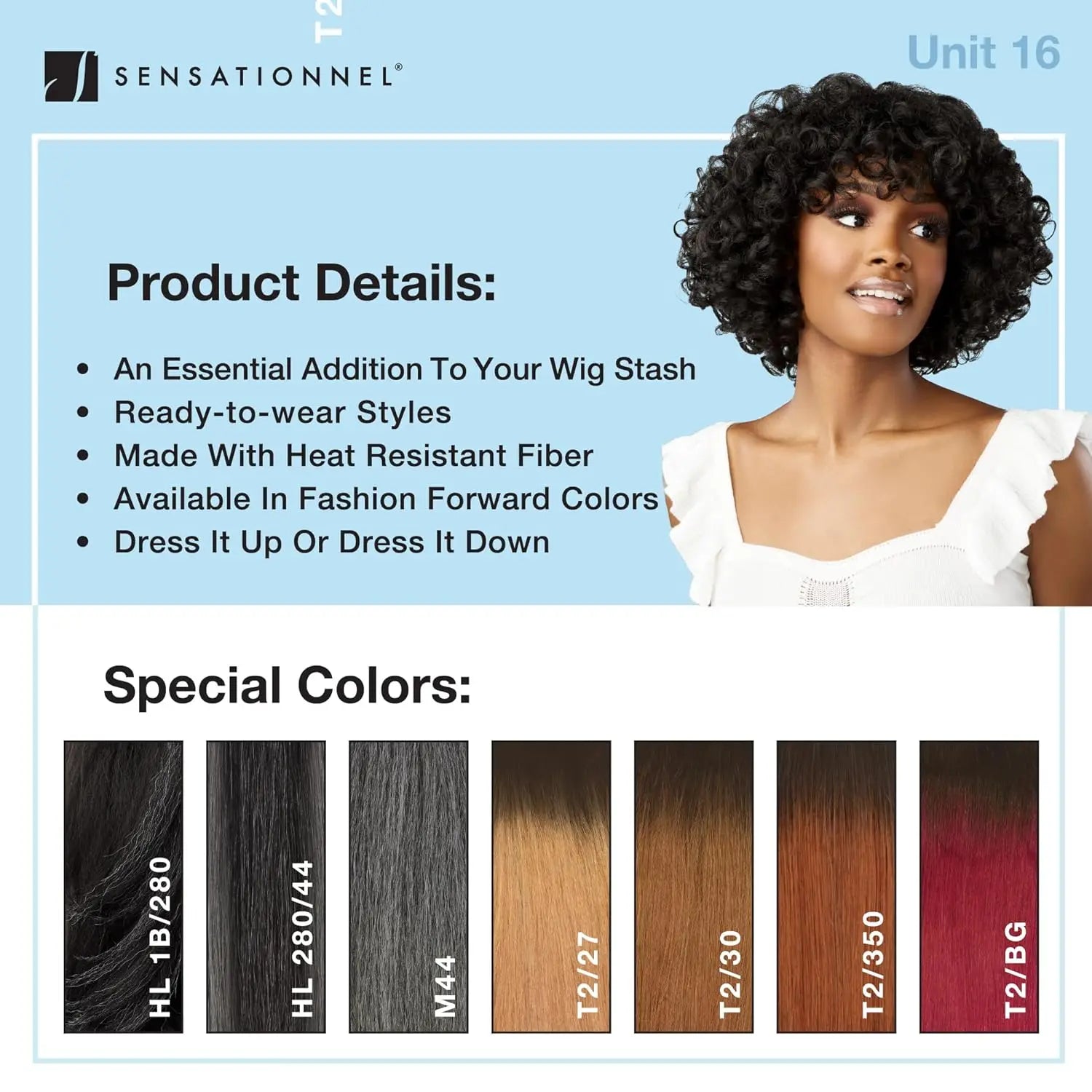 Sensationnel Dashly Wig UNIT 16 - Bob, Fashionable Style, Effortless Wear, Natural Look