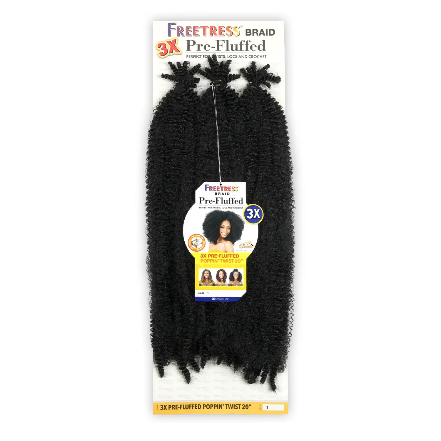 FreeTress Synthetic Crochet Braids 3X Pre-Fluffed Poppin Twist 20"