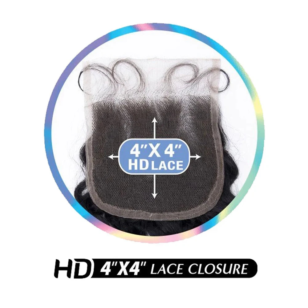 Shake-N-Go Glossy Virgin Remy Hair HD Lace Closure 4X4 Spanish Curl 12'' – Natural Shine, Soft Texture, Easy Blend, Perfect Fit