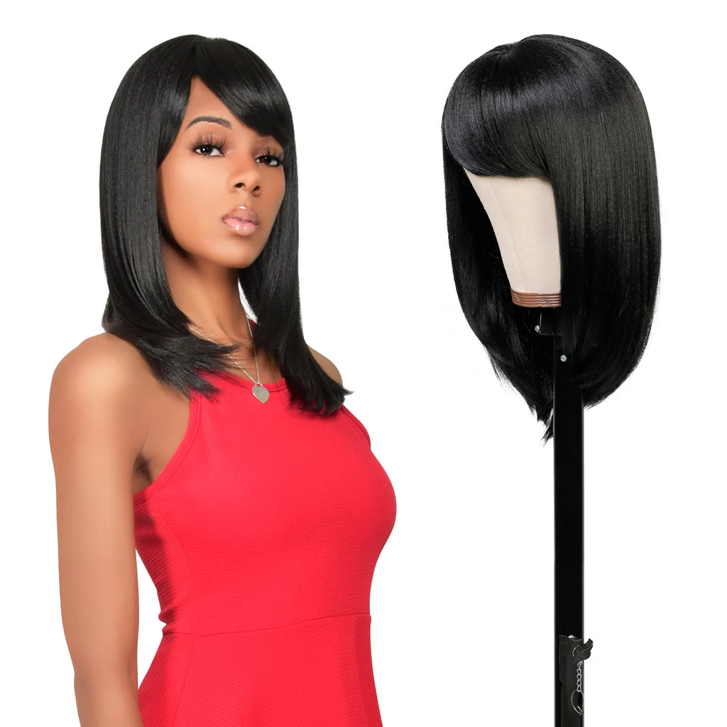 Shoulder Length Straight Bob with Bang Synthetic Wig SEXY06