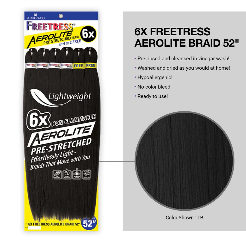 FreeTress Aerolite Synthetic Braids Pre-Stretched 6X Freetress Aerolite Braid 52"