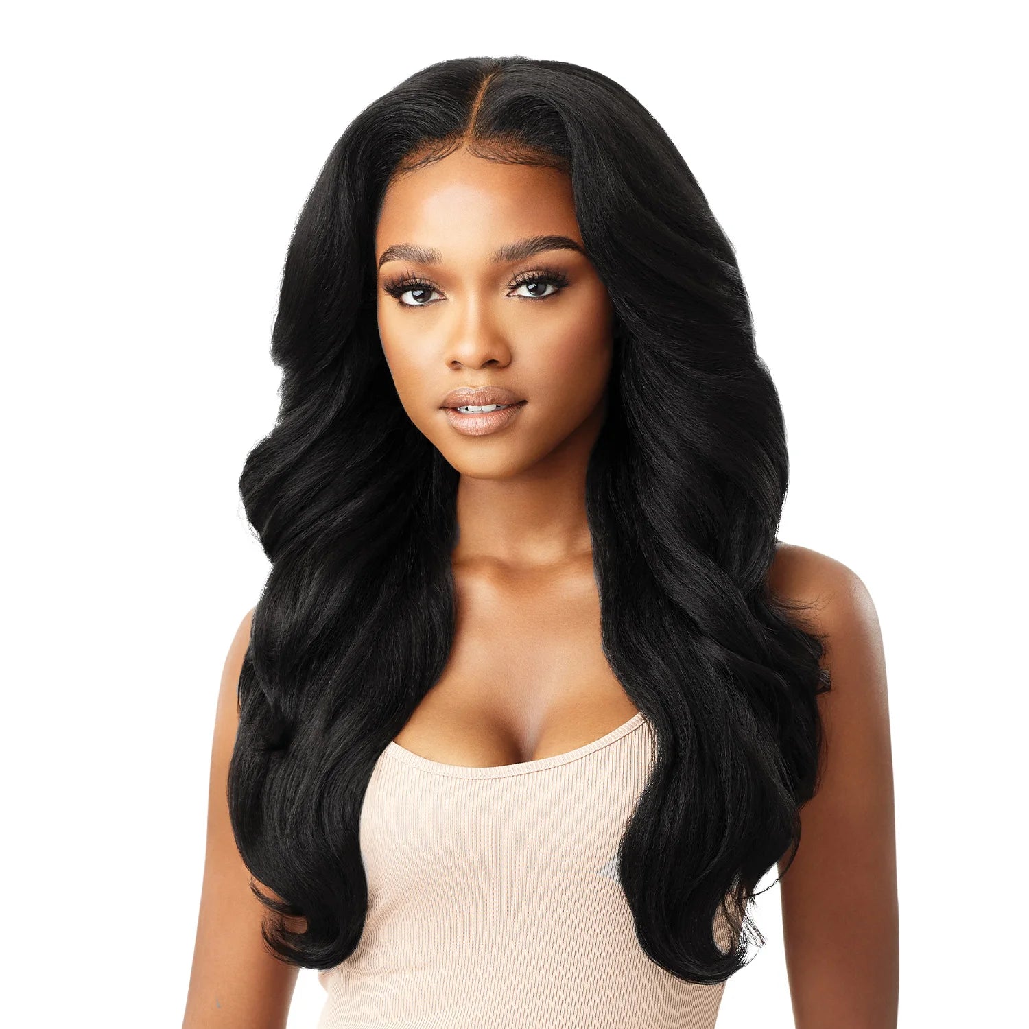 Outre Perfect Hairline Fully Hand-Tied 13X6 Lace Wig Julianne 24" – Perm Yaki, Natural Look, Hand-Tied, Versatile Style