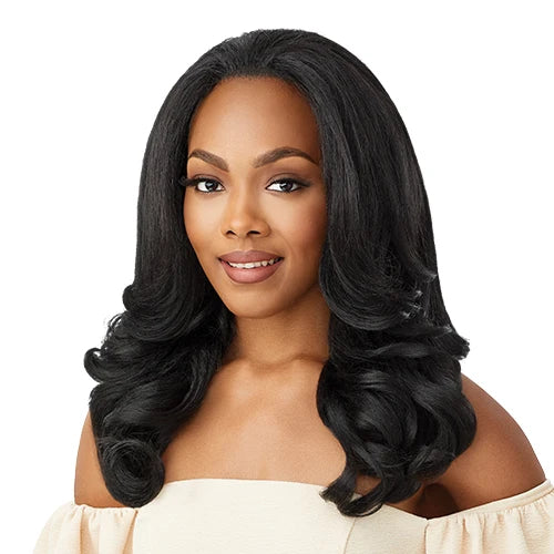 Outre Half Wig Quick Weave Neesha H301 – Leave Out, Textured Blow out Style, Natural Volume, Quick Weave Style