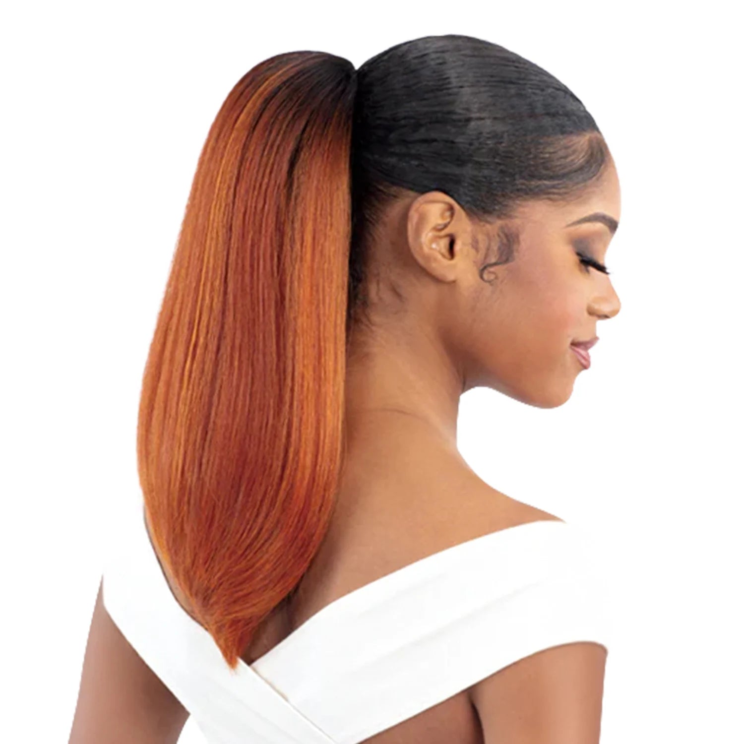 Milky Way Que Human Hair Blend Drawstring Ponytail Q-Straight 14"