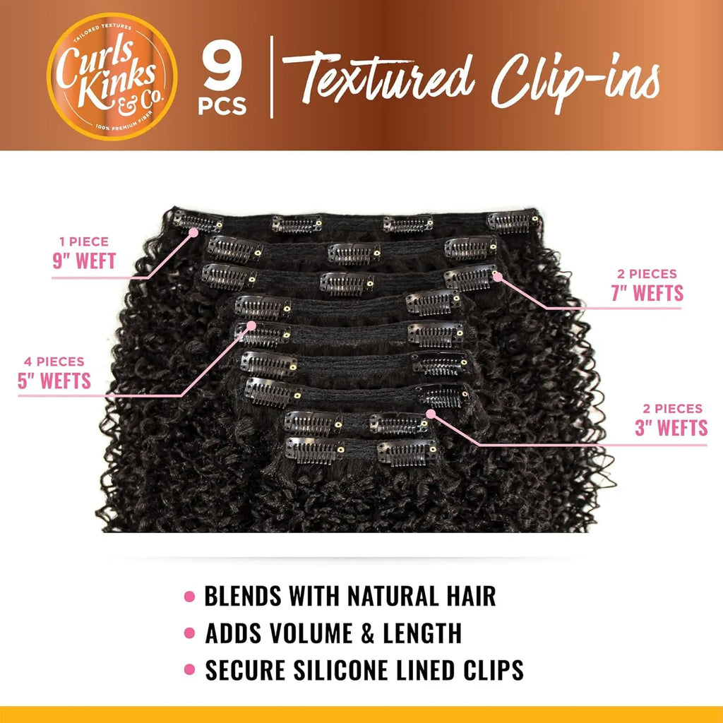Sensationnel Textured Clip-Ins Synthetic Weave Curls Kinks N Co Curl Crusher 10"