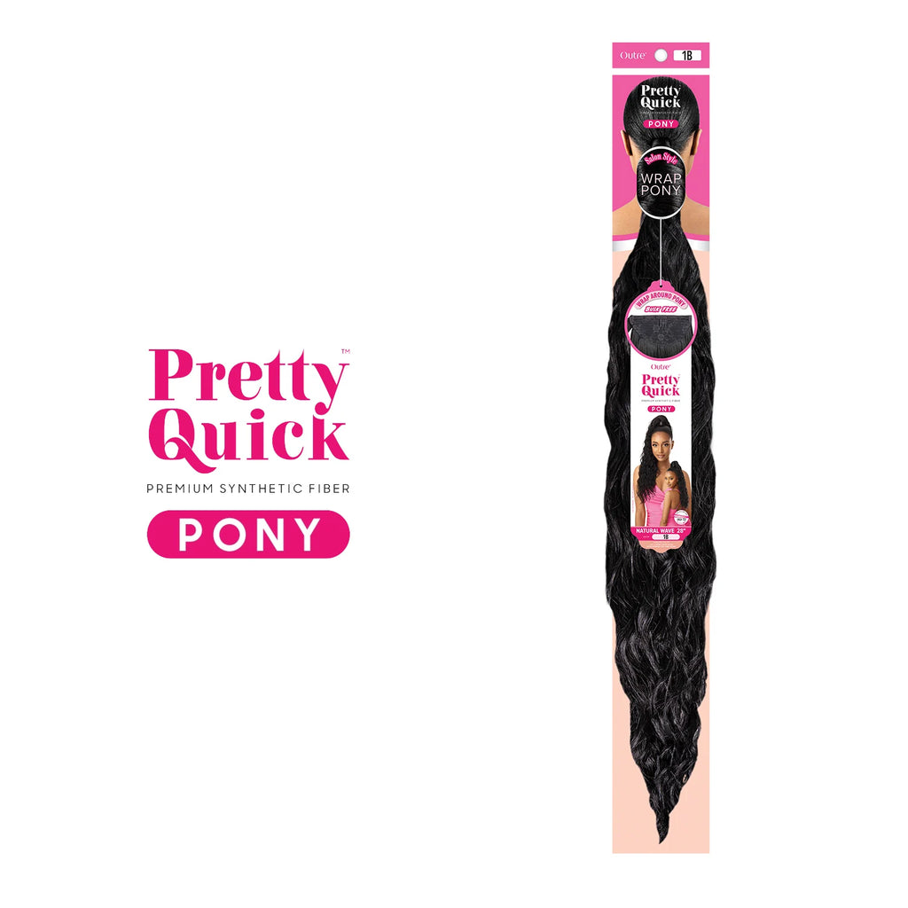 Outre Wrap Synthetic Ponytail Pretty Quick Natural Wave Ponytail 28"