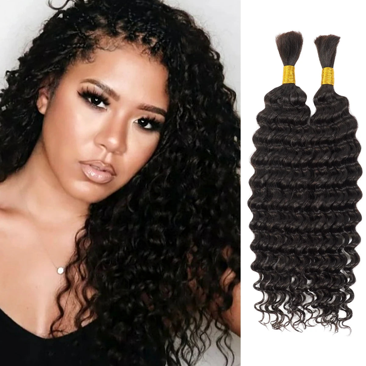 Starlet 100% Virgin Unprocessed Human Braiding Hair Deep Bulk (20"-24")