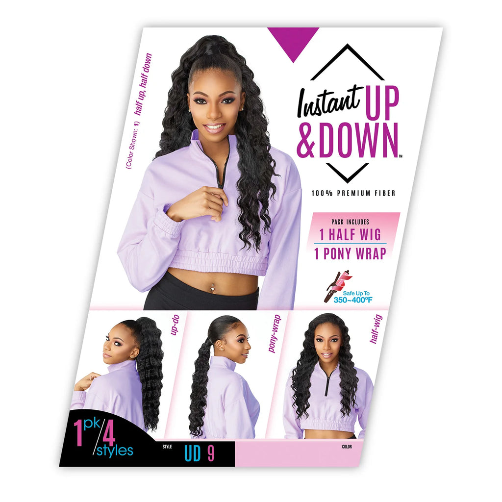 Sensationnel Synthetic Half Wig N Pony Wrap Instant Up N Down UD 9