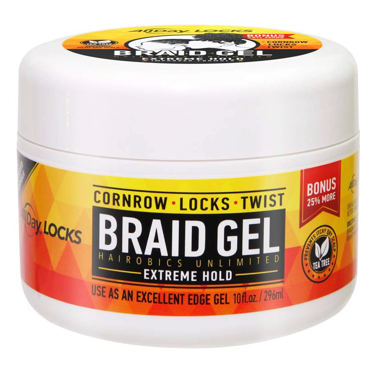 All Day Locks Braid Gel Extreme Hold - Long-Lasting, Flake-Free Control for Neat, Sleek, and Defined Braids