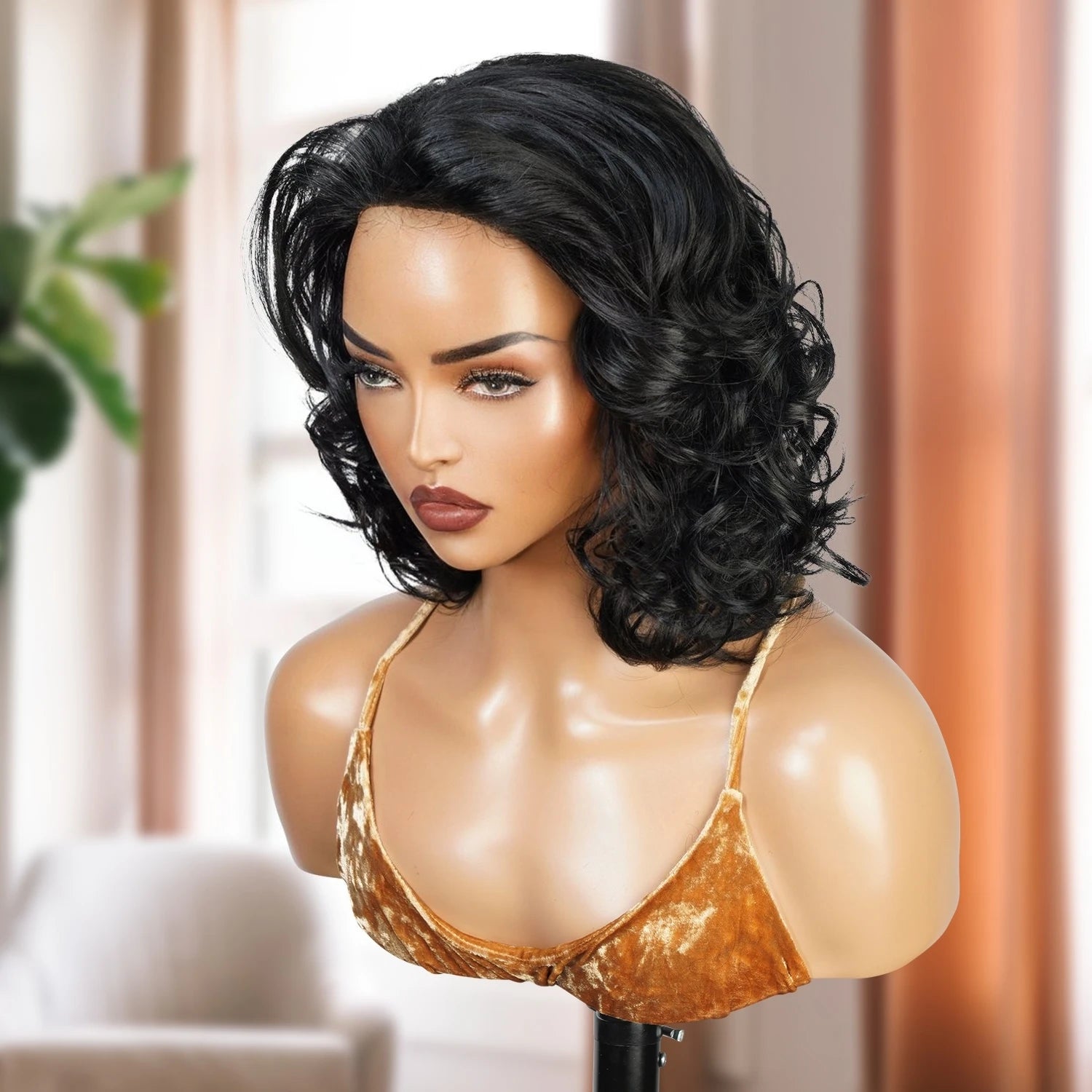 Body Wave Short Half Wig Dufa DF0017 - Glueless, Leave Out, Wear and go, Short Bob, Heat Safe