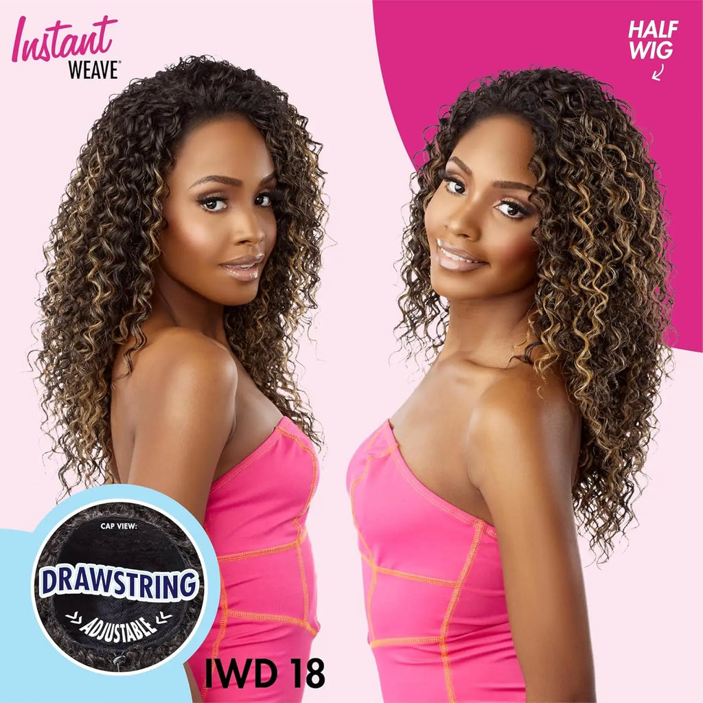 Sensationnel Instant Weave Half Wig Drawstring Cap IWD 18 - Quick Style, Comfortable Wear, Versatile Look