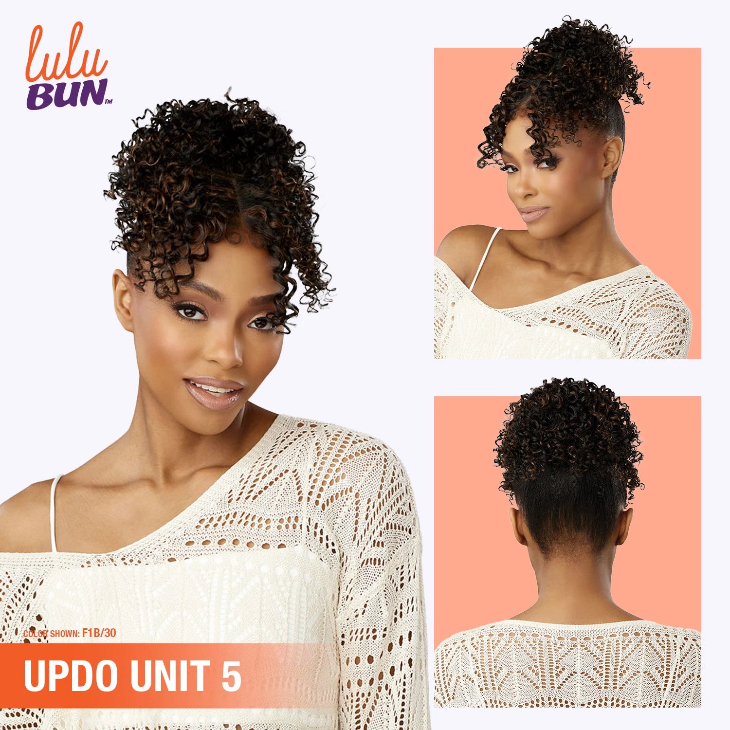 Sensationnel Lulu Synthetic Bun With HD Lace Parting Updo Unit 5