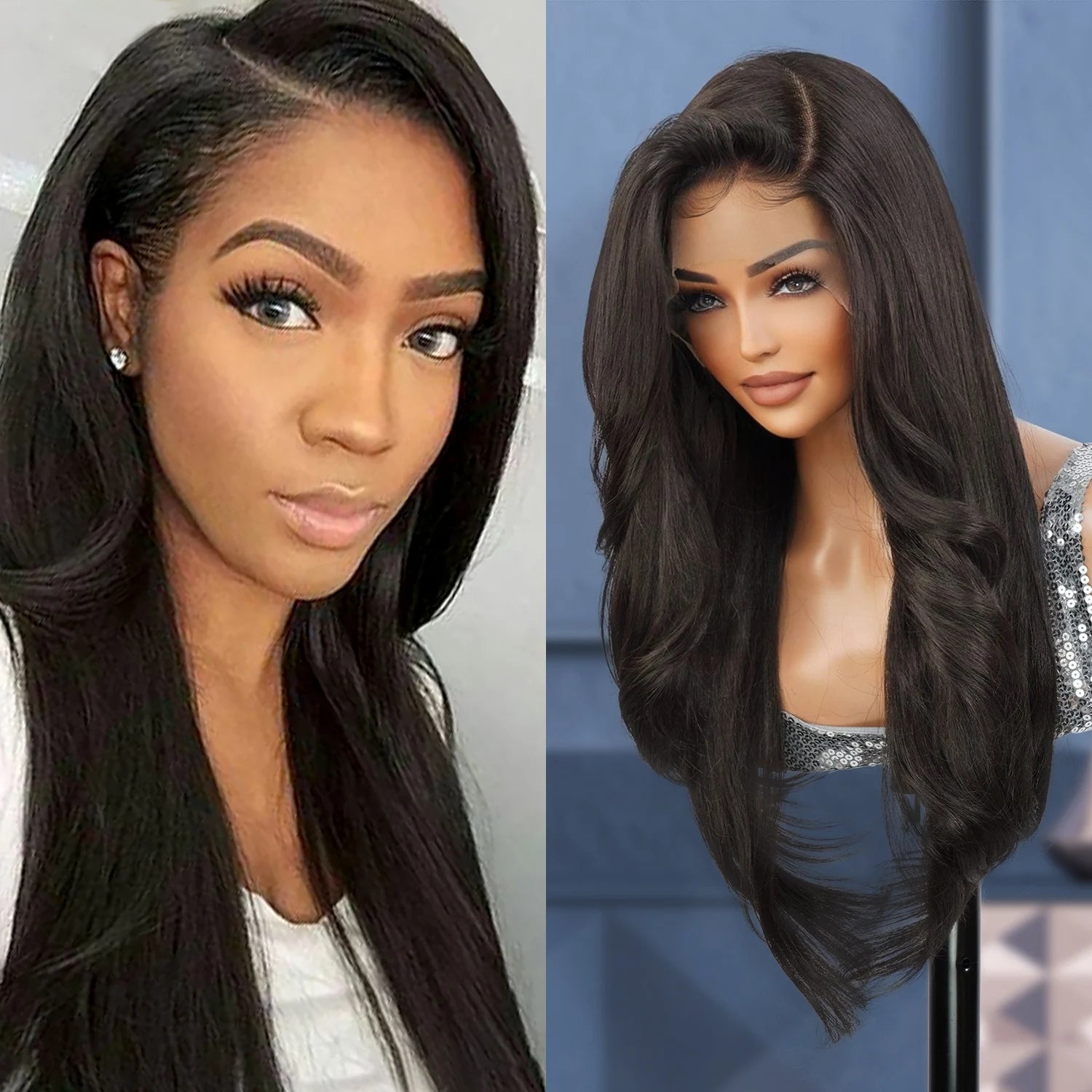 The Stylist Human Hair Blend Pre Plucked 13x6 Invisible HD Lace Frontal Wig Tastee [Neutral HD Lace]