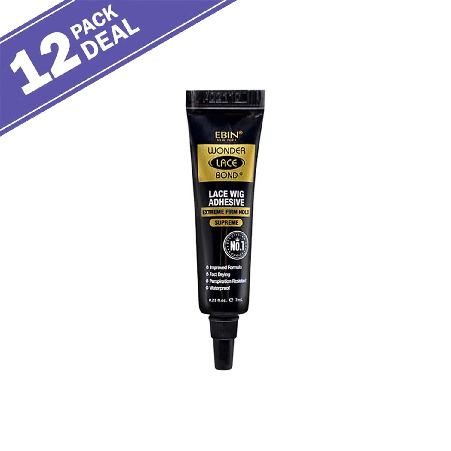 Ebin New York Wonder Lace Bond Tube 0.23oz/ 7ml - Strong Hold, Compact Size, Perfect for Travel & Quick Touch-Ups