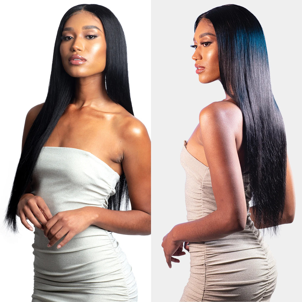 Shake-N-Go Glossy Virgin Remy Hair HD Lace Closure 2X6 Straight 12'' – Natural Shine, Soft Texture, Easy Blend, Perfect Fit