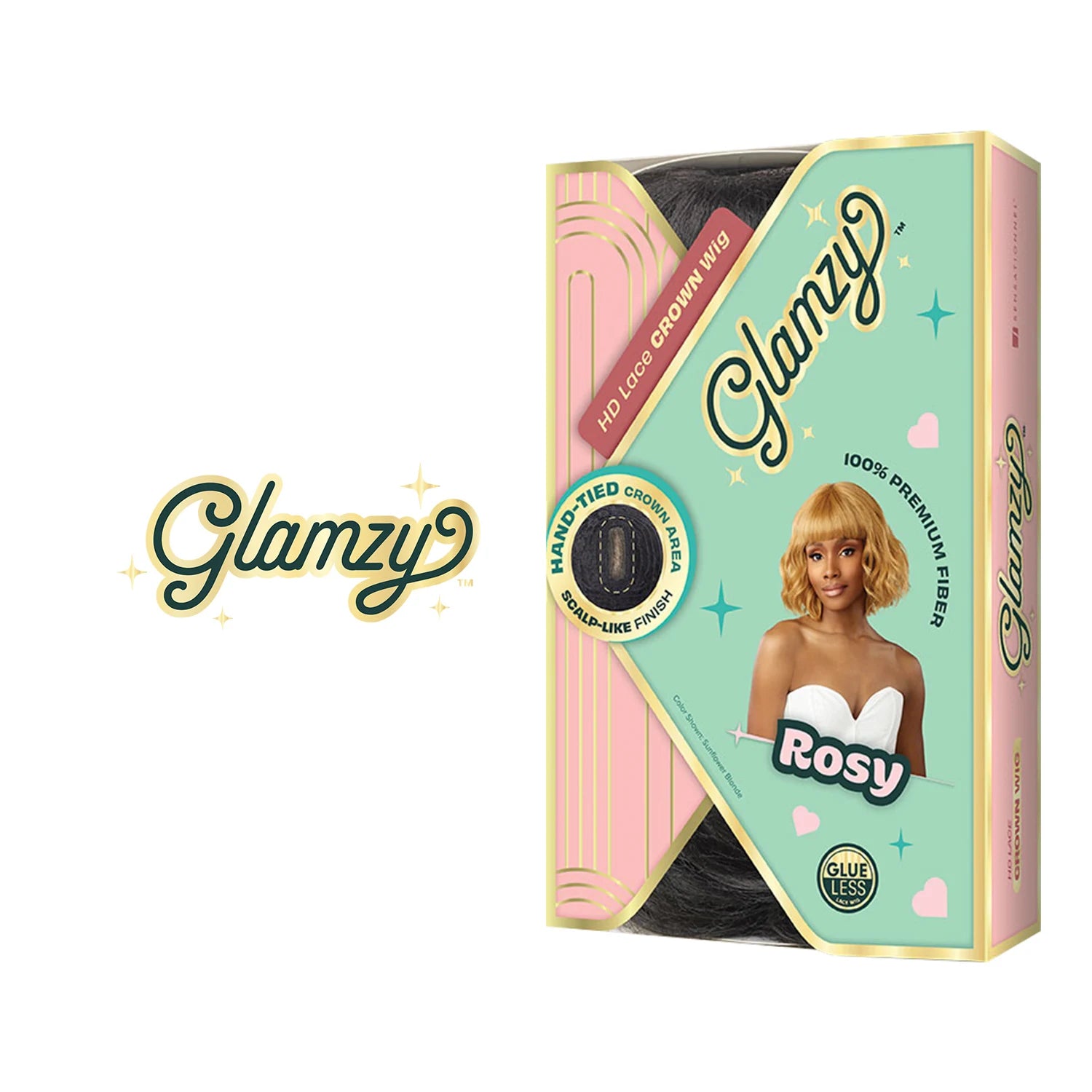 Sensationnel HD Lace Crown Synthetic Wig Glamzy Glueless Hand-Tied Rosy