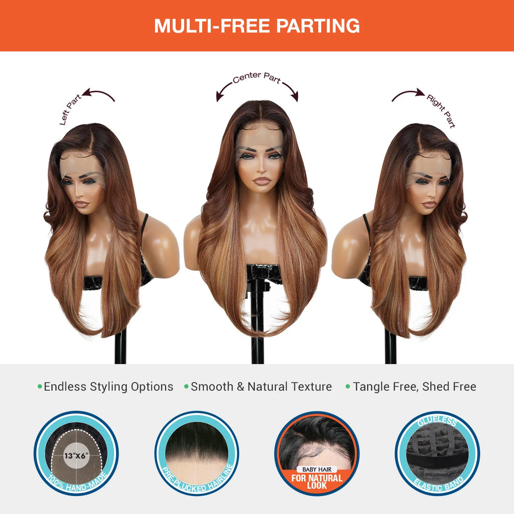 The Stylist Human Hair Blend Pre Plucked 13x6 Invisible HD Lace Frontal Wig Tastee [Neutral HD Lace]