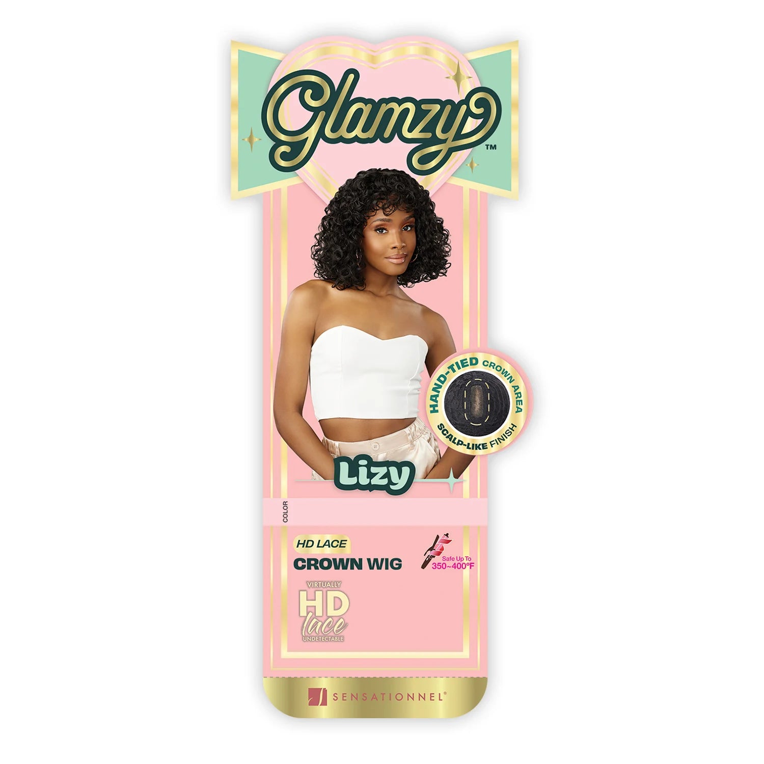 Sensationnel HD Lace Crown Synthetic Wig Glamzy Glueless Hand-Tied Lizy