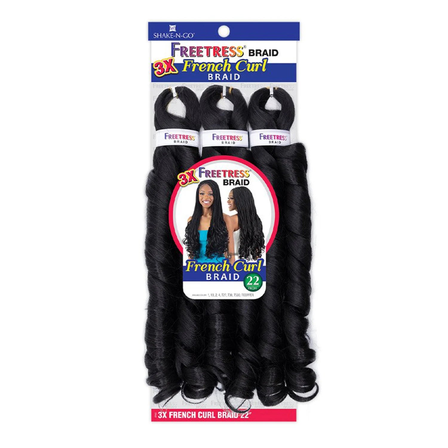 FreeTress Synthetic Crochet Braids 3X French Curl 22"