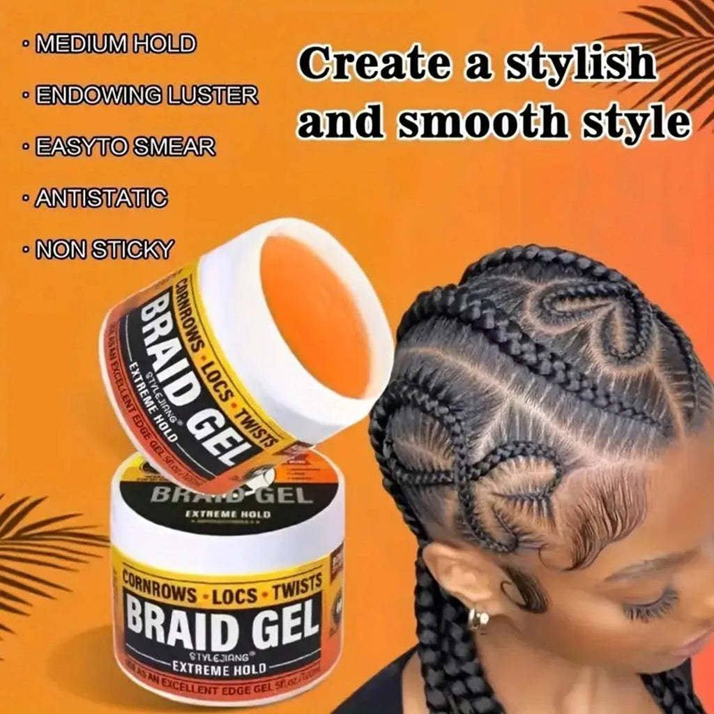 All Day Locks Braid Gel Extreme Hold - Long-Lasting, Flake-Free Control for Neat, Sleek, and Defined Braids