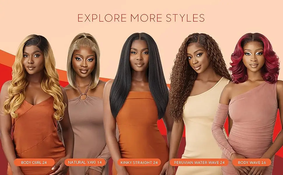 Outre Human Hair Blend Glueless HD 5X5 Lace Closure Wig Malaysian Deep 26" - Deep Curl Style, Soft & Smooth, Luxurious Length