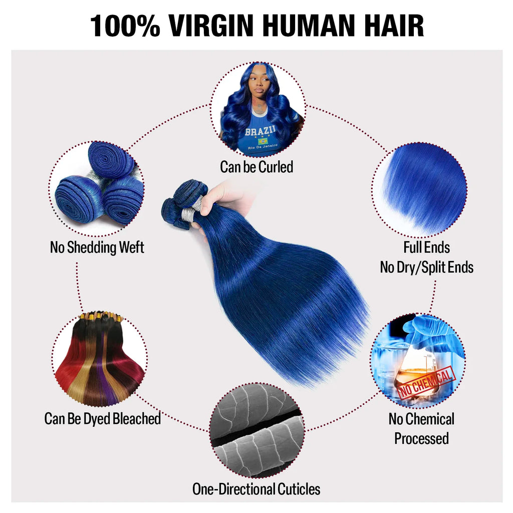 Uniq Hair 100% Virgin Human Hair Brazilian Bundle Hair Weave Straight