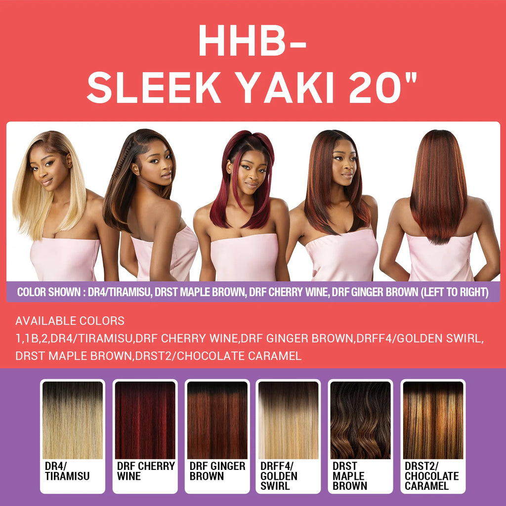 Outre Human Hair Blend HD Lace Front Synthetic Wig Airtied Glueless Fully Hand-Tied 13X6 HHB-Sleek Yaki 20"