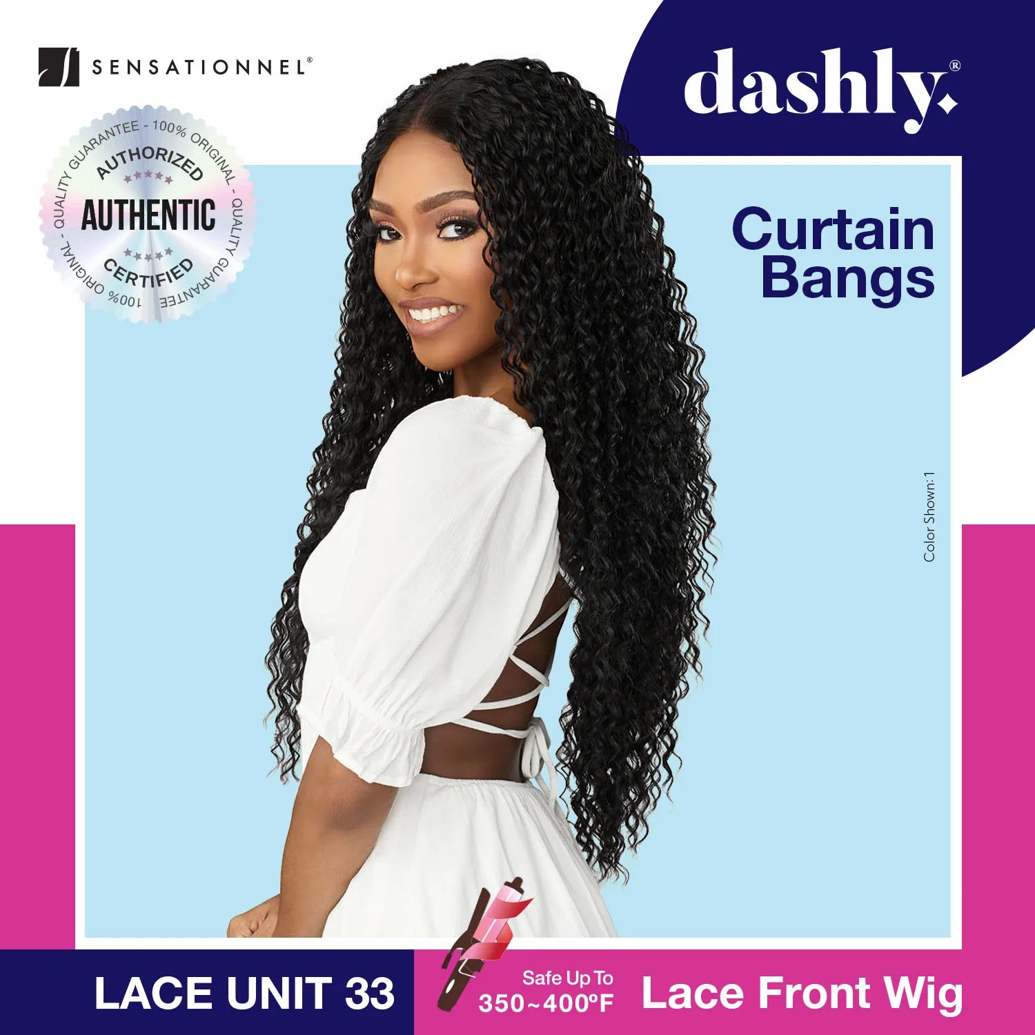 Sensationnel Dashly HD Lace Front Wig Lace Unit 33 – Long, Pre-Plucked, Natural Look, Heat Safe