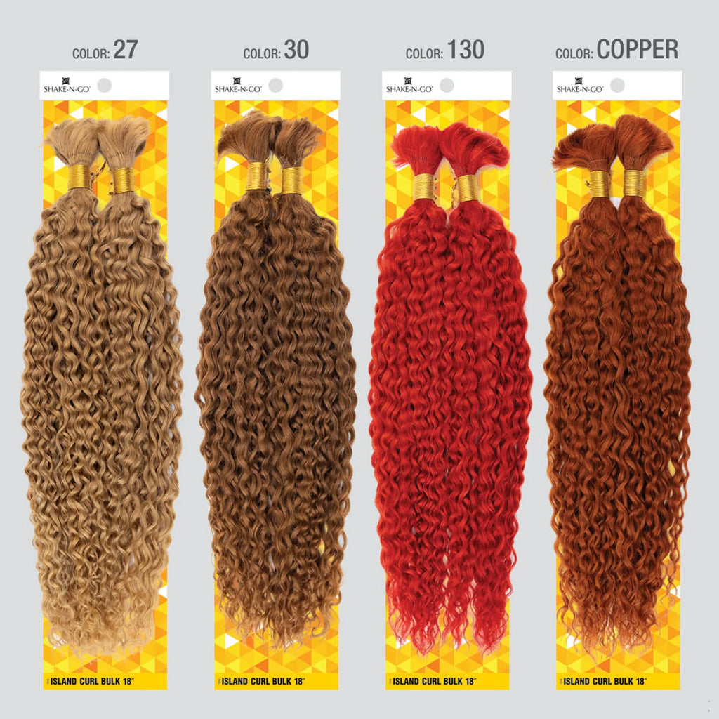 FreeTress Human Hair Braids Island Curl Bulk 18'' – Natural Island Curls, Soft & Full, Easy Braiding, Long-Lasting