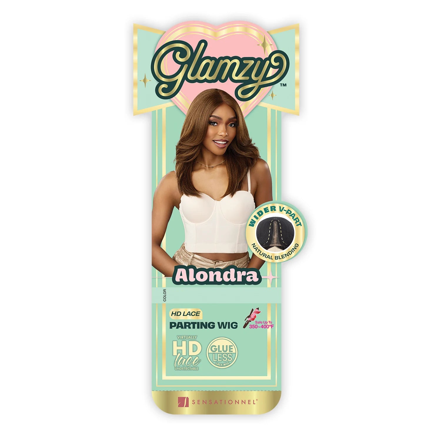 Sensationnel HD Lace Parting Synthetic Wig Glamzy Glueless Wide V-Part Alondra