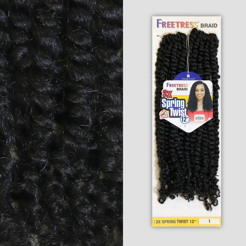 FreeTress Synthetic Crochet Braids 2X Spring Twist 12"
