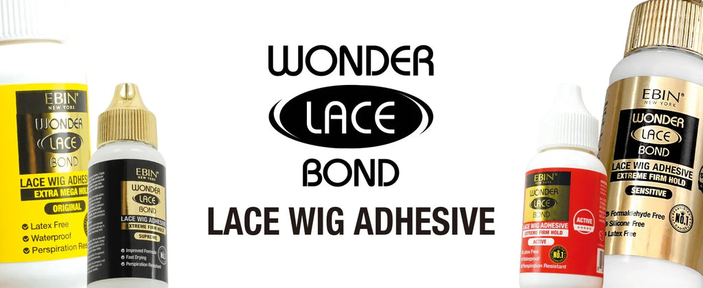 Ebin New York Wonder Lace Bond Lace Wig Adhesive Extreme Firm Hold Sensitive 1.15oz - Gentle on Skin, Long Lasting Hold