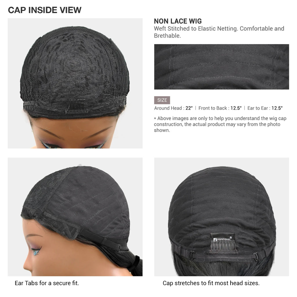 Sensationnel Human Hair Wig Empire Bob Collection with Bangs Mushroom Cut