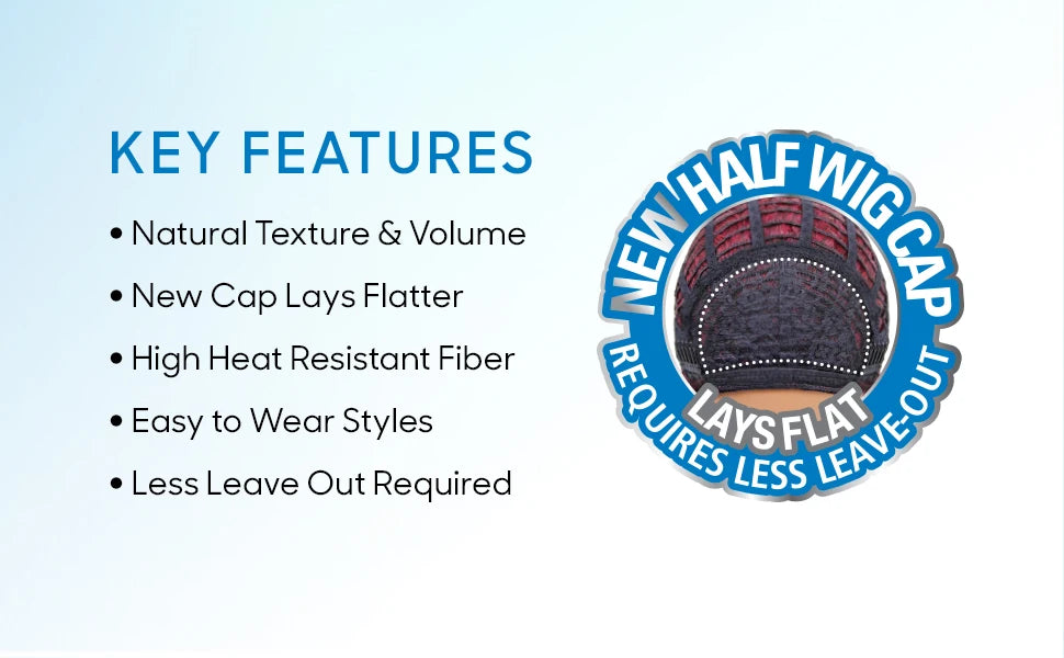 OUTRE Quick Weave Synthetic Hair Half Wig Ashani - Added Curl Style, Effortless & Natural Look