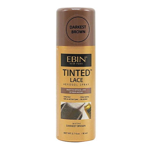 Ebin New York Tinted Lace Aerosol Spray 2.7oz/ 80ml - Quick Dry, Natural Tint, Ideal for Seamless Lace Blending