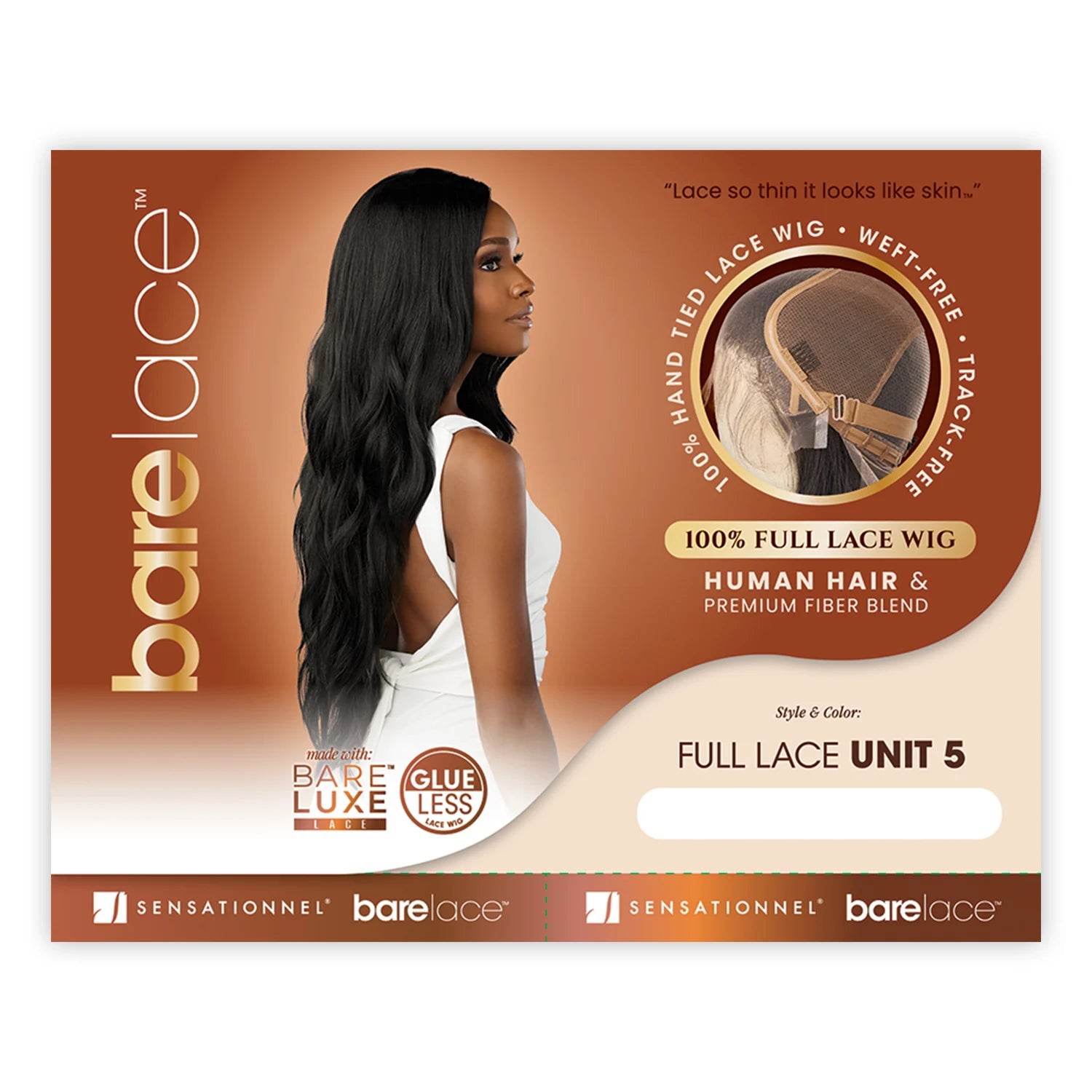 Sensationnel Human Hair Blend Lace Front Synthetic Wig BareLace Glueless Full Lace Unit 5