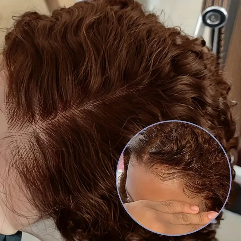 Colored Brown Bob Wig 13x6 Lace Frontal Wigs Chocolate Brown 13x4 Short Bob Wigs Deep Wave Wig 180% Density Brazilian Human Hair