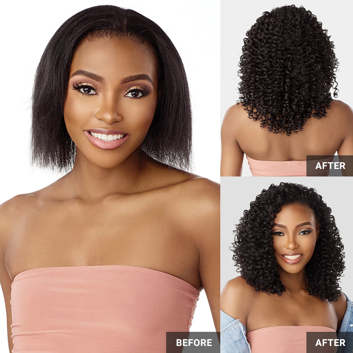 Sensationnel Textured Clip-Ins Synthetic Weave Curls Kinks N Co Curl Crusher 10"