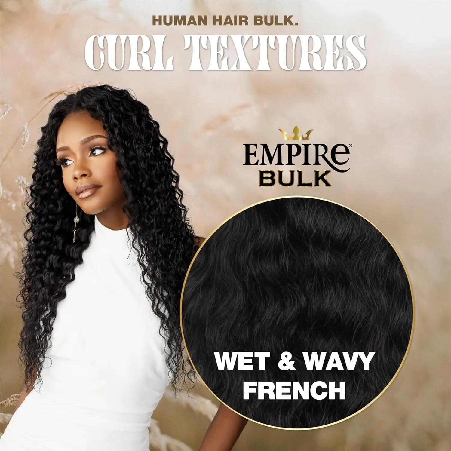 Sensationnel Human Hair Braids Empire Wet N Wavy French Bulk 18"