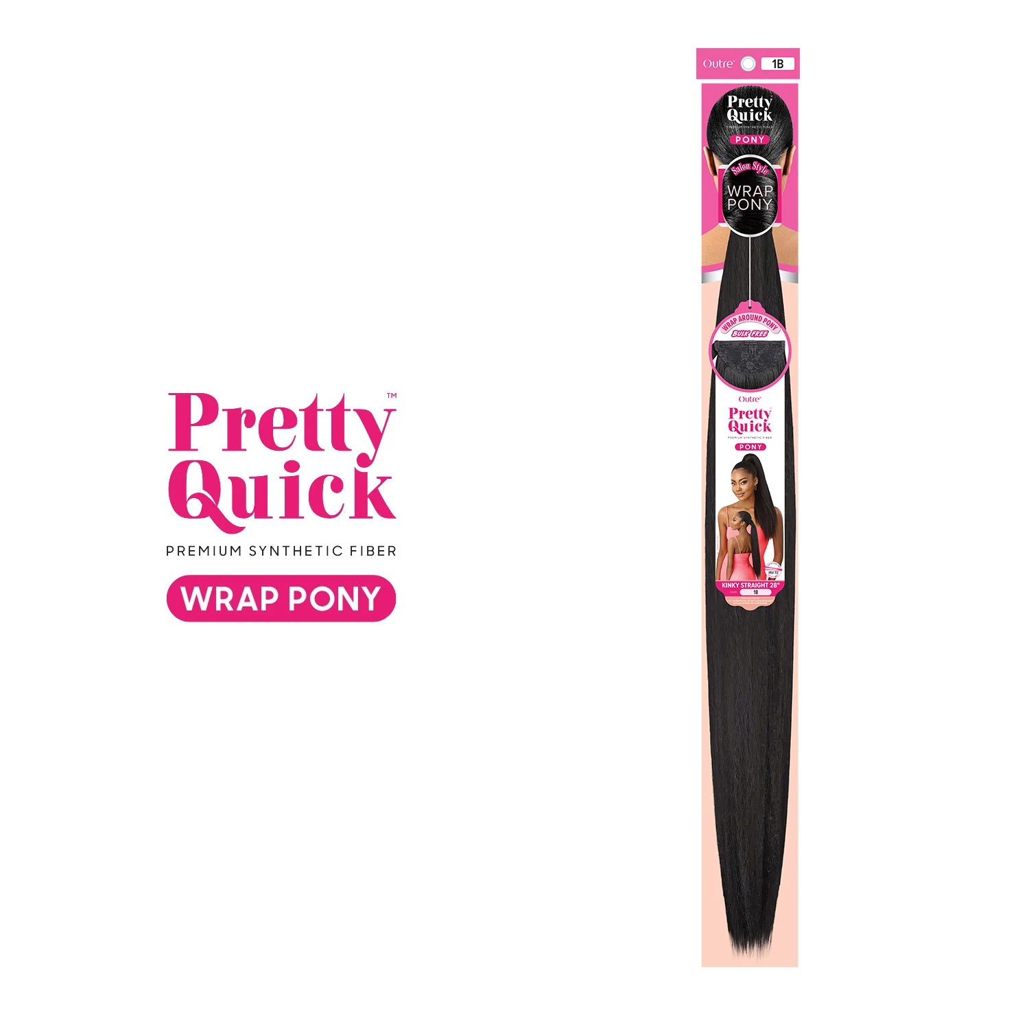 Outre Wrap Synthetic Ponytail Pretty Quick Kinky Straight Ponytail 28"
